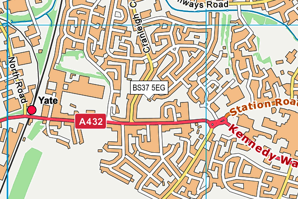 BS37 5EG map - OS VectorMap District (Ordnance Survey)
