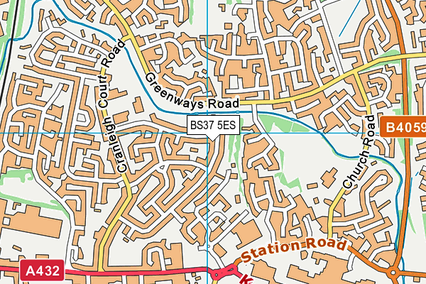 BS37 5ES map - OS VectorMap District (Ordnance Survey)
