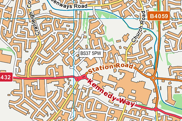 BS37 5PW map - OS VectorMap District (Ordnance Survey)