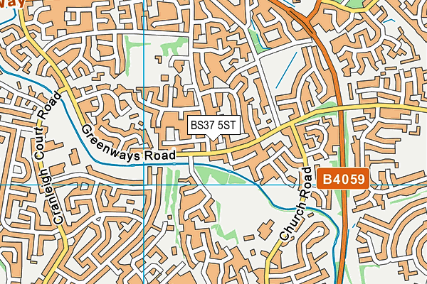 BS37 5ST map - OS VectorMap District (Ordnance Survey)