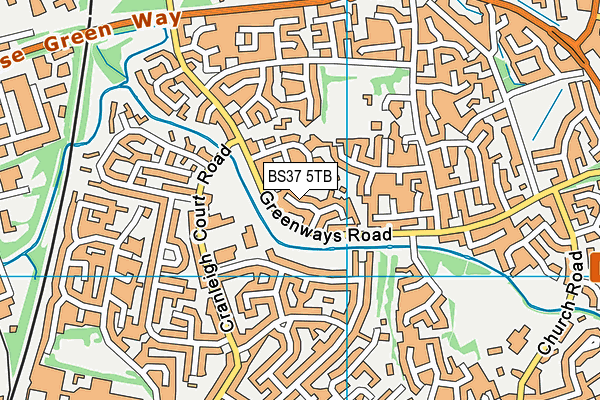 BS37 5TB map - OS VectorMap District (Ordnance Survey)