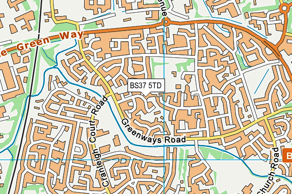 BS37 5TD map - OS VectorMap District (Ordnance Survey)