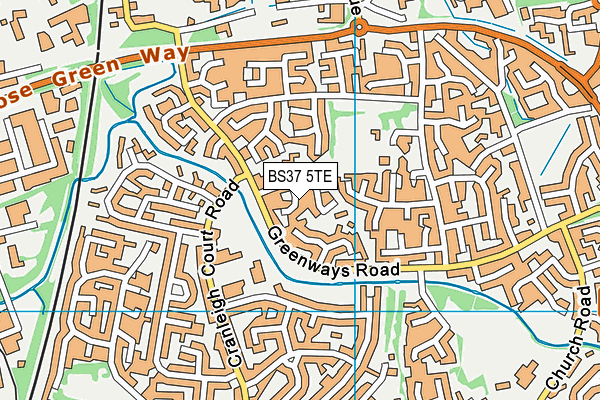 BS37 5TE map - OS VectorMap District (Ordnance Survey)