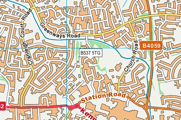 BS37 5TG map - OS VectorMap District (Ordnance Survey)