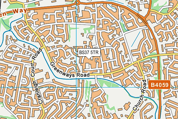 BS37 5TR map - OS VectorMap District (Ordnance Survey)