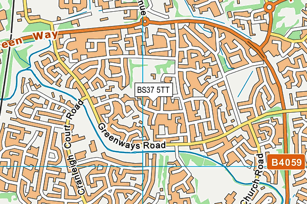 BS37 5TT map - OS VectorMap District (Ordnance Survey)