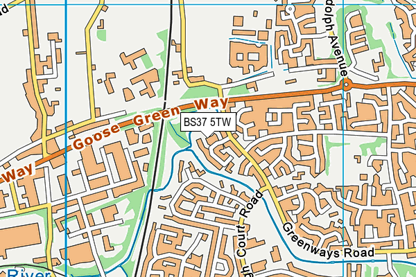 BS37 5TW map - OS VectorMap District (Ordnance Survey)