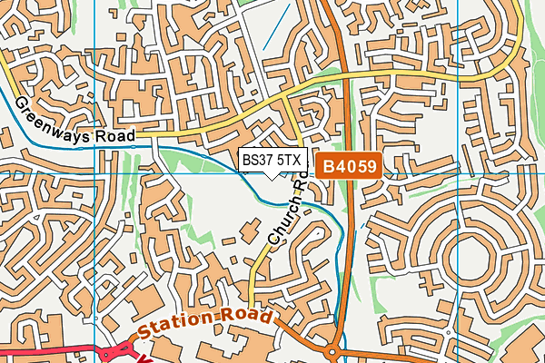 BS37 5TX map - OS VectorMap District (Ordnance Survey)