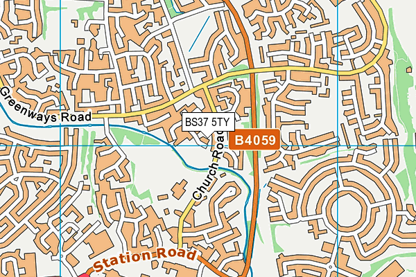 BS37 5TY map - OS VectorMap District (Ordnance Survey)