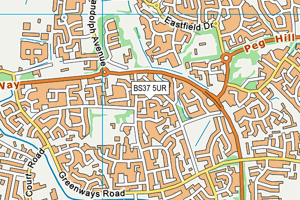 BS37 5UR map - OS VectorMap District (Ordnance Survey)
