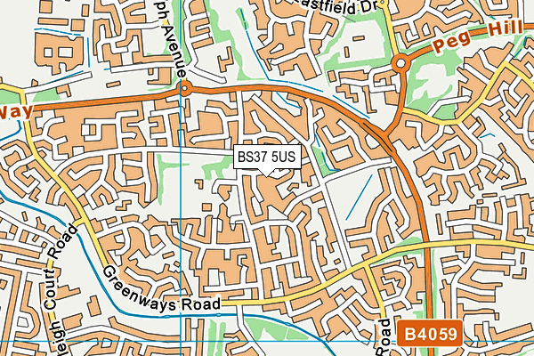 BS37 5US map - OS VectorMap District (Ordnance Survey)