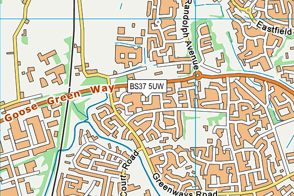 BS37 5UW map - OS VectorMap District (Ordnance Survey)