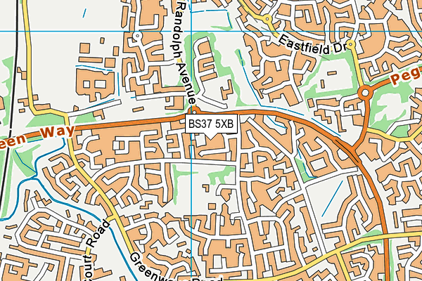 BS37 5XB map - OS VectorMap District (Ordnance Survey)