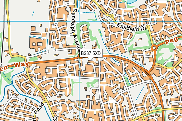 BS37 5XD map - OS VectorMap District (Ordnance Survey)