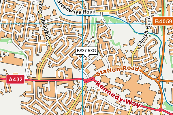 BS37 5XG map - OS VectorMap District (Ordnance Survey)