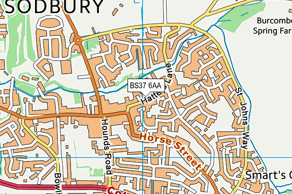 BS37 6AA map - OS VectorMap District (Ordnance Survey)