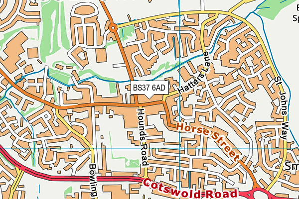 BS37 6AD map - OS VectorMap District (Ordnance Survey)