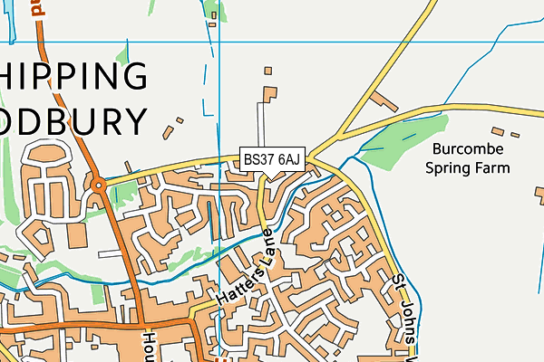 BS37 6AJ map - OS VectorMap District (Ordnance Survey)