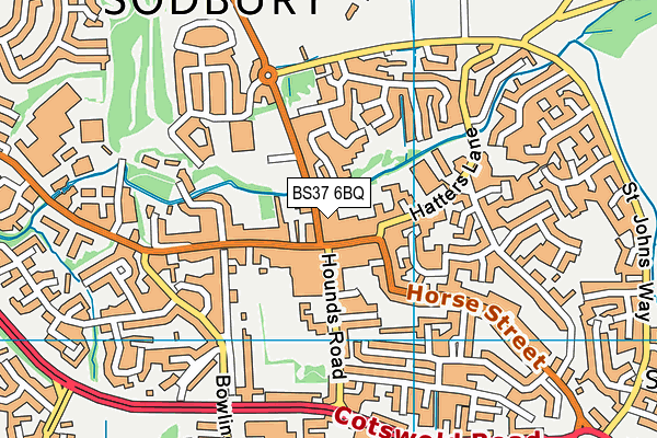 BS37 6BQ map - OS VectorMap District (Ordnance Survey)