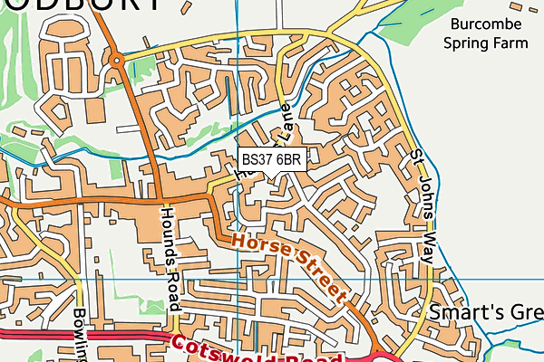 BS37 6BR map - OS VectorMap District (Ordnance Survey)