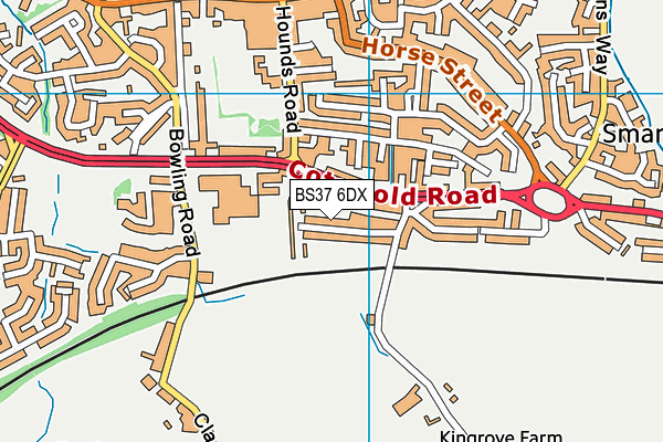 BS37 6DX map - OS VectorMap District (Ordnance Survey)