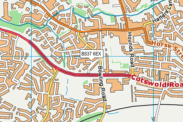 BS37 6EX map - OS VectorMap District (Ordnance Survey)