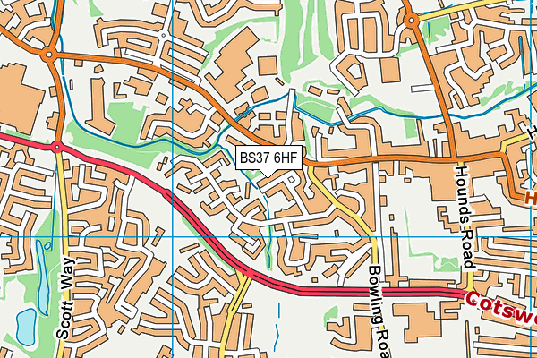 BS37 6HF map - OS VectorMap District (Ordnance Survey)