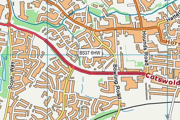 BS37 6HW map - OS VectorMap District (Ordnance Survey)