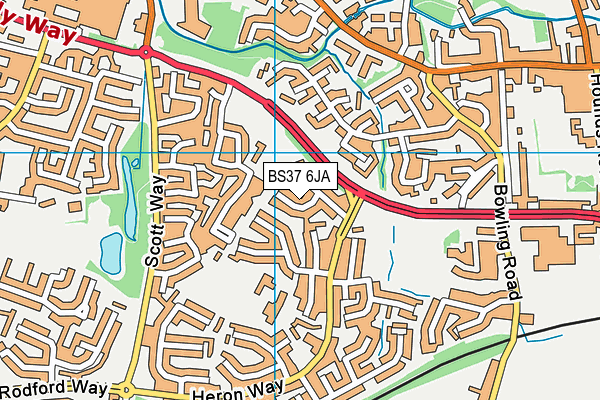 BS37 6JA map - OS VectorMap District (Ordnance Survey)