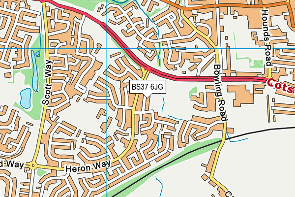 BS37 6JG map - OS VectorMap District (Ordnance Survey)