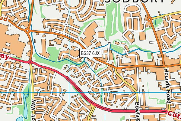 BS37 6JX map - OS VectorMap District (Ordnance Survey)