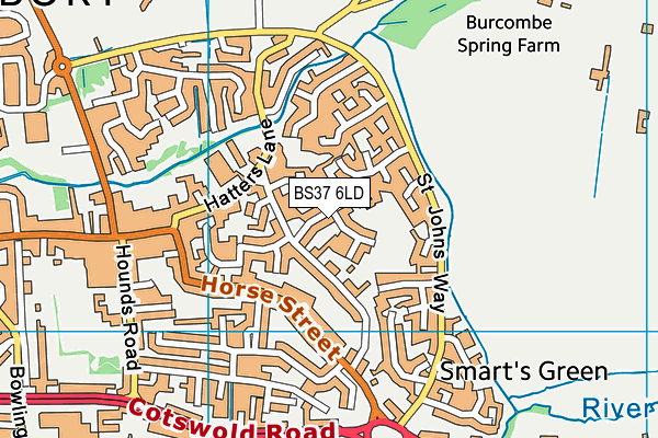 BS37 6LD map - OS VectorMap District (Ordnance Survey)