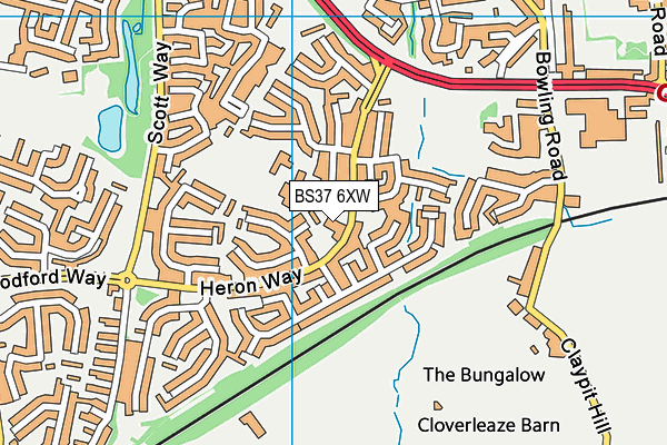 Peak Physique Health & Fitness (Closed) map (BS37 6XW) - OS VectorMap District (Ordnance Survey)