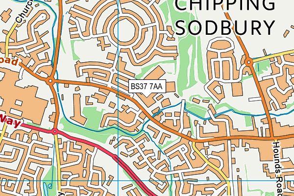 BS37 7AA map - OS VectorMap District (Ordnance Survey)