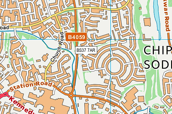 BS37 7AR map - OS VectorMap District (Ordnance Survey)