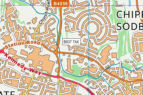 BS37 7AX map - OS VectorMap District (Ordnance Survey)