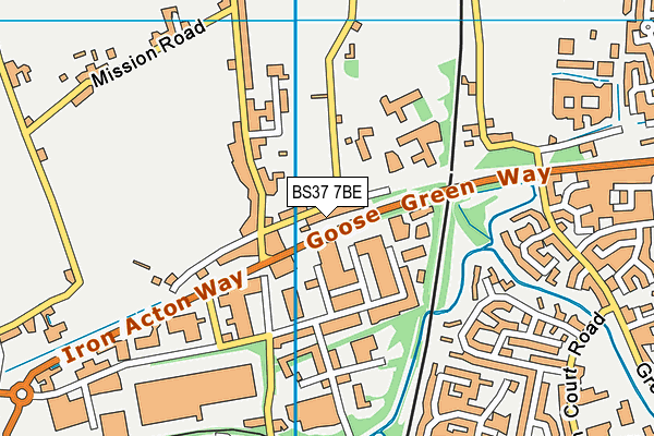 BS37 7BE map - OS VectorMap District (Ordnance Survey)