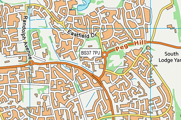 BS37 7PJ map - OS VectorMap District (Ordnance Survey)