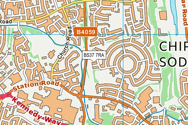 BS37 7RA map - OS VectorMap District (Ordnance Survey)