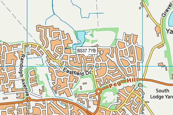 BS37 7YB map - OS VectorMap District (Ordnance Survey)