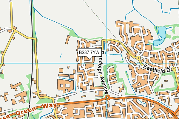 BS37 7YW map - OS VectorMap District (Ordnance Survey)