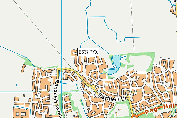 BS37 7YX map - OS VectorMap District (Ordnance Survey)