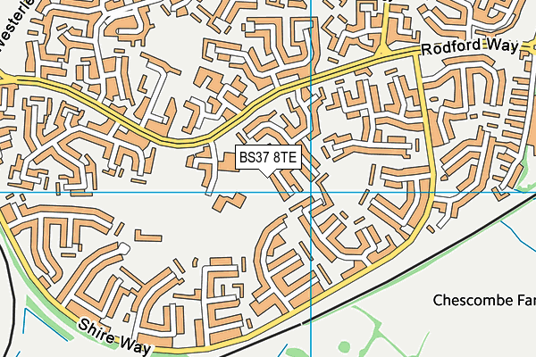 BS37 8TE map - OS VectorMap District (Ordnance Survey)