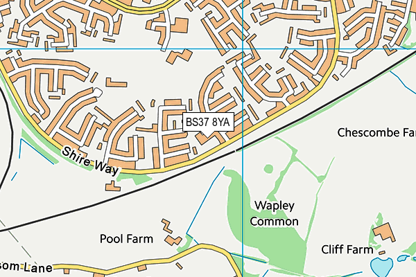 BS37 8YA map - OS VectorMap District (Ordnance Survey)