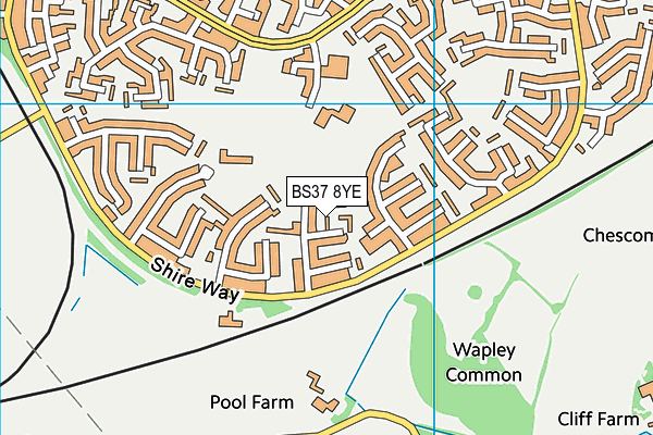 BS37 8YE map - OS VectorMap District (Ordnance Survey)