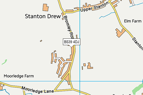 Stanton Drew Cricket Club map (BS39 4DJ) - OS VectorMap District (Ordnance Survey)