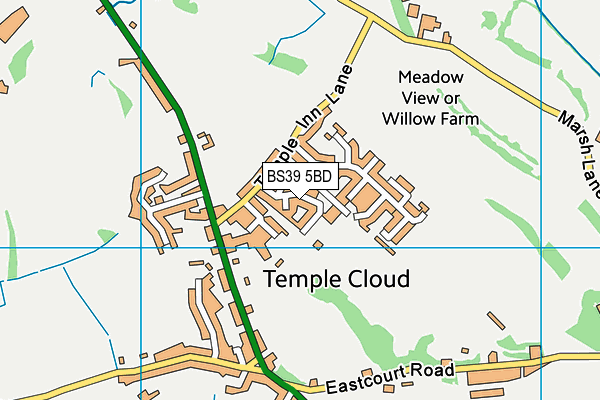 Cameley CEVC Primary School map (BS39 5BD) - OS VectorMap District (Ordnance Survey)