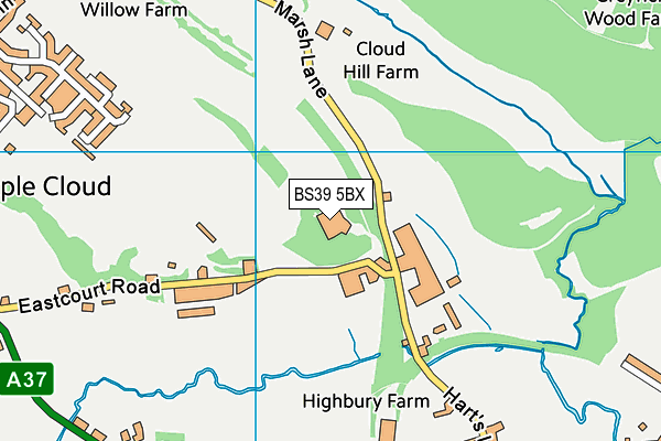 BS39 5BX map - OS VectorMap District (Ordnance Survey)