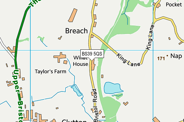 BS39 5QS map - OS VectorMap District (Ordnance Survey)