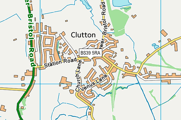 Clutton Primary School map (BS39 5RA) - OS VectorMap District (Ordnance Survey)
